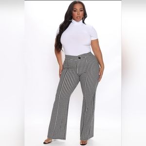 Flared houndstooth pants